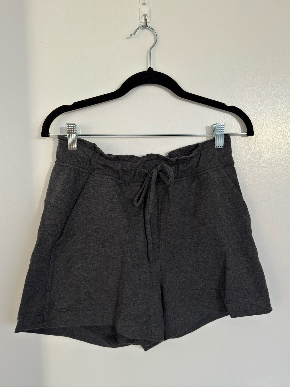 lululemon Women's Dark Gray High-Waist Drawstring Shorts